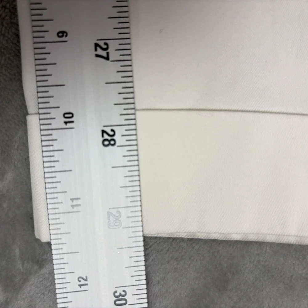 Faconnable Cadet Chino Pants Mens 36R White Straight Leg Cuffed Cotton Blend